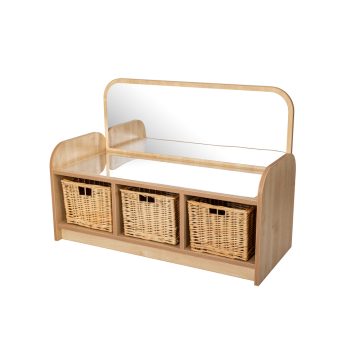 Maplescape Storage - Baskets and Mirror Divider - Maple