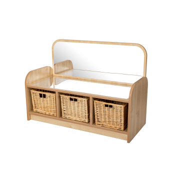 Maplescape Storage with Baskets and Mirror Divider- Maple