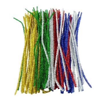 Pipe Cleaners Glitter Sparkles 300 x 6mm - Pack of 100