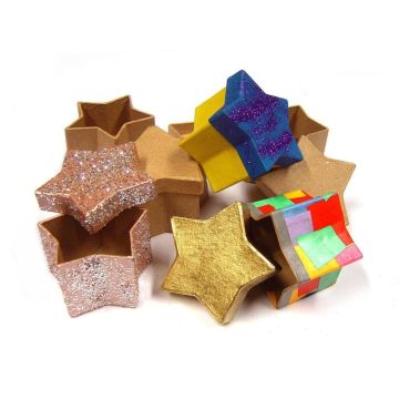 Star Shaped Paper Mache Boxes - Pack of 10