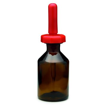 Polystop Amber Glass Dropping Bottle with Teat Pipette - 50ml - Pack of 10