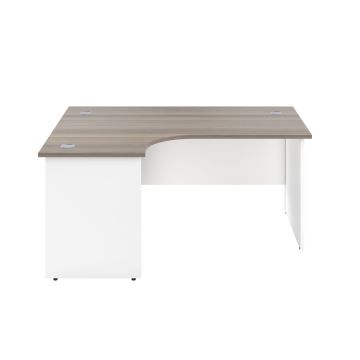 Panel Plus Radial Left Hand Desk Grey Oak