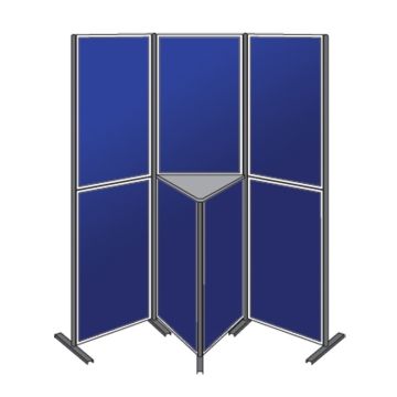Pole And Panel Kit 7 Panel With 1 Triangular Shelf - Blue