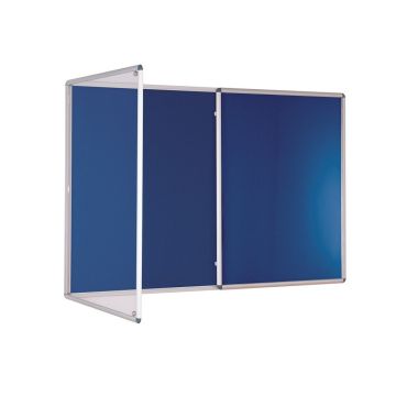 Premium Tamperproof Lockable Noticeboard 1200 x 2400mm - Blue