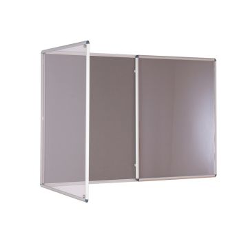 Premium Tamperproof Lockable Noticeboard 1200 x 2400mm - Grey