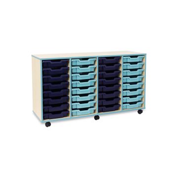 Jewel 32 Shallow Drawer Unit With Trays - Blue