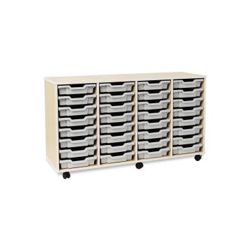 Pebble 32 Shallow Tray Unit White With Grey Drawers