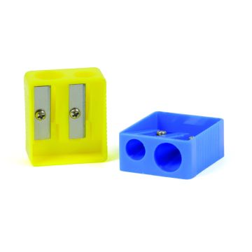 Pencil Sharpener Plastic Double Hole - Pack of 25