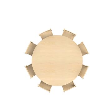 Millhouse Large Circular Table with 8 Sturdy Chairs