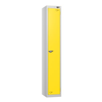 Full Height Flat Top Lockers - 30cm Depth - Yellow - 1 Door