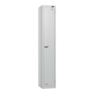 Full Height Flat Top Lockers - 30cm Depth - Silver - 1 Door