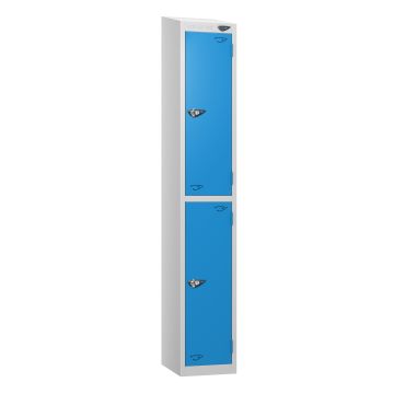 Lockers - Full Height Sloping Top- Depth 30cm- Blue- 2 Door