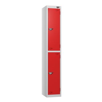 Lockers - Full Height- Flat Top- Depth 45cm- Red- 2 Door