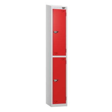 Lockers- Full Height Sloping Top- Depth 30cm- Red- 2 Door