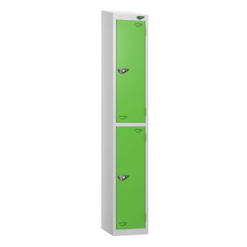 Lockers- Full Height- Sloping Top- Depth 30cm- Green- 2 Door