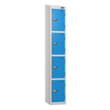 Lockers- Full Height Sloping Top- Depth 30cm- Blue- 4 Door