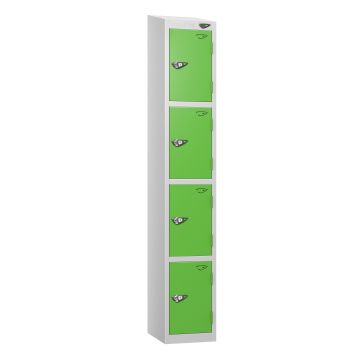 Lockers- Full Height- Sloping Top- Depth 30cm- Green- 4 Door