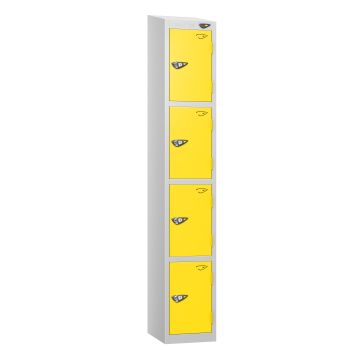 Lockers- Full Height Sloping Top- Depth 30cm- Yellow- 4 Door
