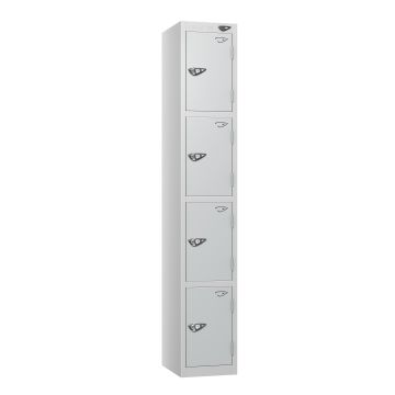 Lockers - Full Height- Flat Top- Depth 45cm- Silver- 4 Door