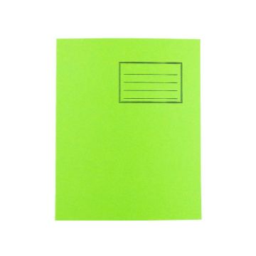 Exercise Books 8 x 6.5in 32 Page T/Hf Blank B/Hf 8mm Feint - Vivid Green - Pack of 100