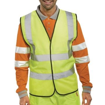 Adult Hi-Vis Waistcoat - Medium 40in Yellow