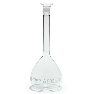 Pyrex Stoppered Volumetric Flask - 500ml - Pack of 2