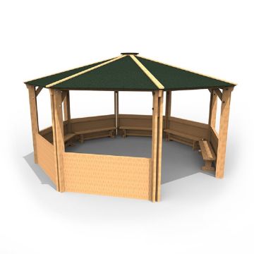 Octagonal Shelter with Sides & Seating