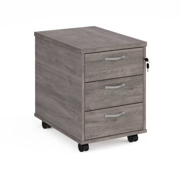 3 Drawer Mobile Pedestal - Grey Oak