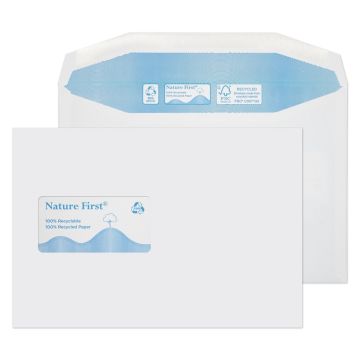 Recycled C5 Wallet Self Seal Window Envelopes 90gsm White - Pack of 500