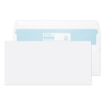 Recycled DL Wallet Self Seal Non-Window Envelopes 90gsm White - Pack of 1000