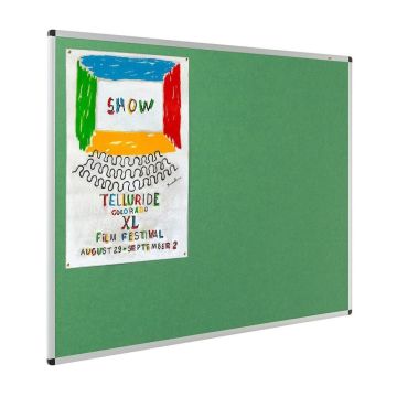 Eco-Colour Resist-a-Flame Aluminium Framed Noticeboard 1200 x 1200mm - Green