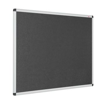 Eco-Colour Resist-a-Flame Aluminium Framed Noticeboard 900 x 1200mm - Charcoal