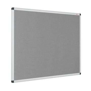 Eco-Colour Resist-a-Flame Aluminium Framed Noticeboard 1200 x 900mm - Grey