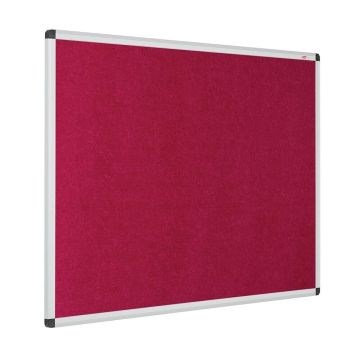 Eco-Colour Resist-a-Flame Aluminium Framed Noticeboard 600 x 900mm - Raspberry