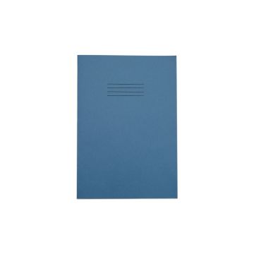 Rhino A4 Tinted Paper Exercise Books 80 Page 8mm Ruled with Margin Blue Paper - Pack of 50
