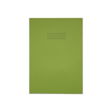 Rhino A4 Tinted Paper Exercise Books 80 Page 7mm Squared Green Paper - Pack of 50