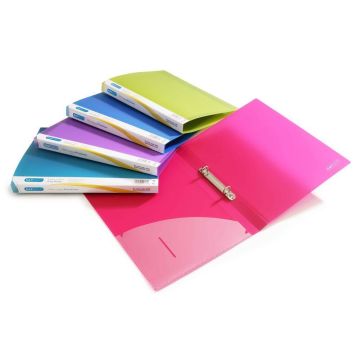 Rapesco A4 Ring Binders Translucent Assorted - Pack of 10