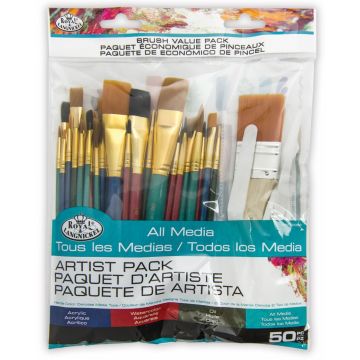 Royal & Langnickel Value All Media Taklon Combo - Pk 50
