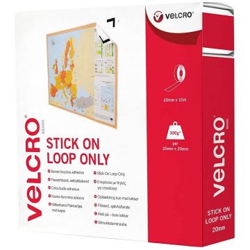 VELCRO Stick on Tape - 20mm x 10m - White
