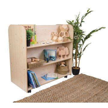 Mobile Double Bookcase - Maple