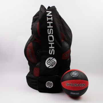 SHOSHIN Training Basketball- Red/Black- Size6- Pk 6 with Bag