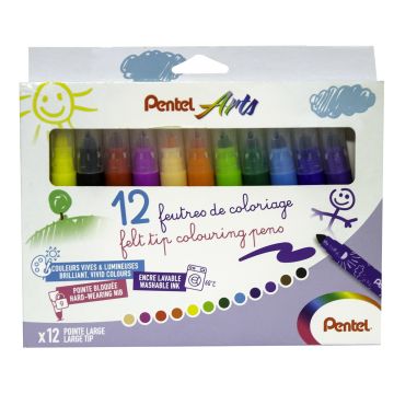 Pentel Arts Broad Felt Tip Set - Pack of 12