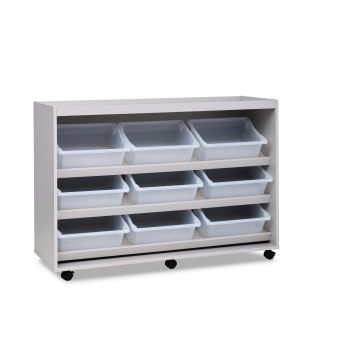 Grey 9 Tray Sloping Semi-enclosed Unit