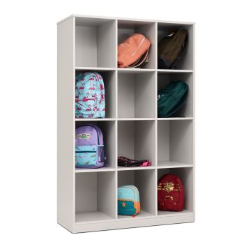 Grey 12 Compartment Vertical Bag Store