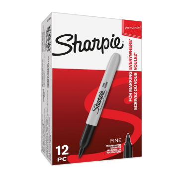 Sharpie Fine Permanent Markers Black - Pack of 12