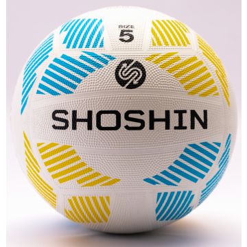 SHOSHIN Training Netball - White/Blue/Yellow - Size 5