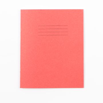 8" x 6.5" Exercise Book- 32 Page- 15mm Ruled- Red - Pk 100