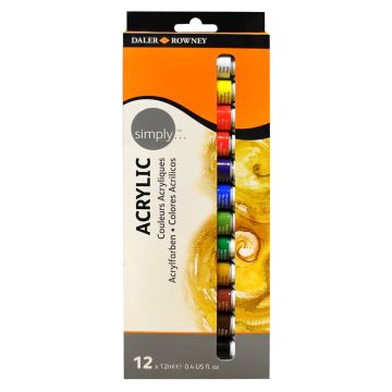 Simply Acrylic Paint Tube Set 12 x 12ml
