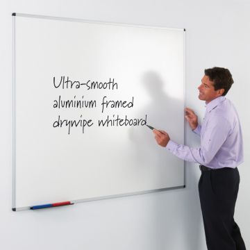 Plain & Gridded Non-Magnetic Whiteboard Aluminium Frame - 1500 x 1200mm