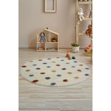 Spotty Circle Shaggy Rug - Small